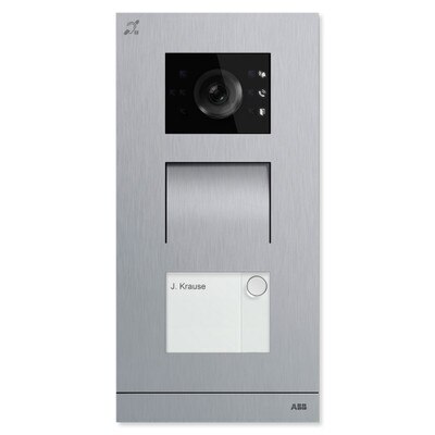 ABB-Welcome IP Video Outdoor Station with Induction Loop, Stainless Steel, 1 Button
